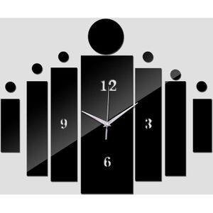 Reloj Pared Spiegel Wandklok Klokken Quartz Geometrische Enkel Gezicht Acryl Diy Horloge Sticker Decor