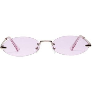 Retro Ovale Zonnebril Vrouwen Frameloze Grijs Rood Clear Lens Randloze Zonnebril Voor Vrouwen Uv400
