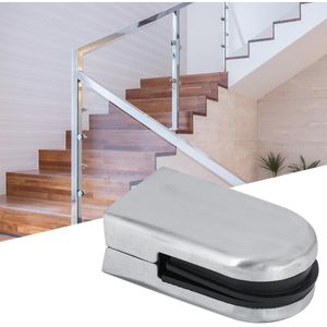 Glas Klem Anti-Roest Duurzaam 201 Roestvrij Staal Platte Oppervlak Ronde Glazen Klem Voor Geschikt Voor Vastklemmen Balustrade Leuning