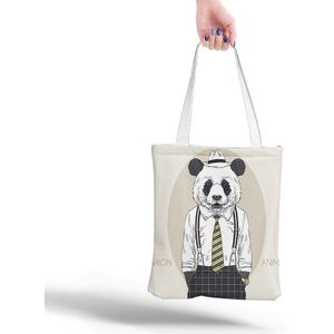 Leuke Panda Gedrukt Canvas Tas Vrouwen Eco Herbruikbare Boodschappentassen Opvouwbare Schoudertas Studenten Grafische Fest Tote Handtas