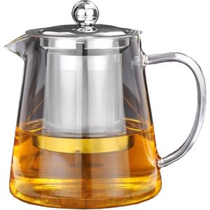 5 Maten Goede Clear Borosilicaatglas Theepot Met 304 Roestvrijstalen Theefilter Zeef Warmte Koffie Thee Pot Tool Ketel Set 550Ml