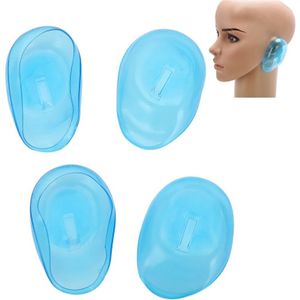 2 Paar/4 Stuks Clear Silicone Ear Cover Haarverf Shield Protect Salon Kleur Blauw Styling Accessoires