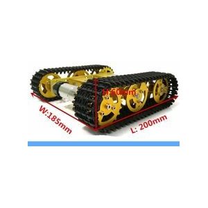 Gold Mini T100 Metalen Rc Tank Chassis Kit Met Hoog Koppel Dc Motor Snelheid Feedback Smart Crawler Robot Onderwijs Diy voor Anduino