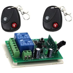 12 V 2CH RF Draadloze Afstandsbediening Schakelaar Systeem 2 Zenders en 1 Ontvanger Voor Applicance Garagedeur SKU: 5001