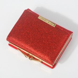 Modieuze Dames Korte Wallet Pu Lederen Mini Kleurrijke Clutch Creditcardhouder Purse