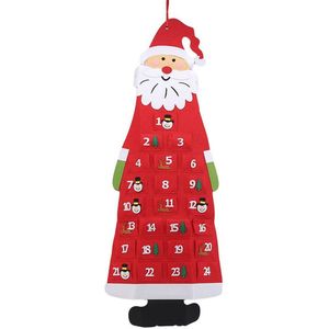 Vilt Kerst Advent Kalender Met Zakken Muur Opknoping Santa Voelde Advent Kalender 24 Dagen Countdown Kalender Voor Home Decor