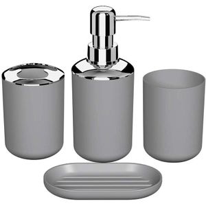 4 Stuks Plastic Badkamer Accessoire Set, Bad Wc Borstel Accessoires Set Met Tandenborstelhouder, Tandenborstel Beker