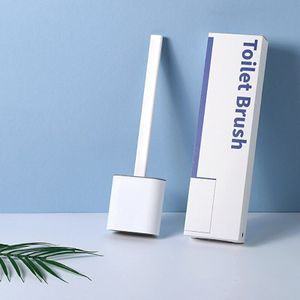 Wc Cleaning Silicone Flex Toiletborstel Met Houder Badkamer Muur Gemonteerde Rubber Head Silicon Wc Borstel Platte Wc Cleaner Brush