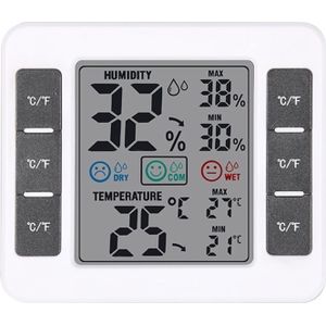 Lcd Elektronische Digitale Muur Temperatuur Thermometer Hygrometer Vochtigheid Meter Monitor Home Kas Weerstation