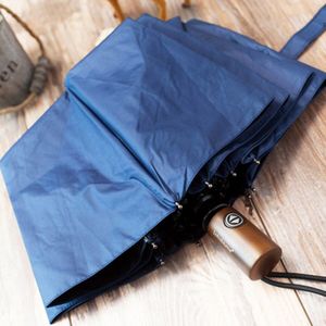 122 Cm Grote Luxe Mannelijke Hout Handvat Automatische Paraplu Sterke Winddicht Zwarte Coating Uv-bescherming Man Paraplu Vrouwen Parasol