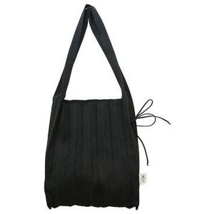 Vrouwen breien Casual Handtassen Handgemaakte Geweven Tote Bag Vrouwelijke Vintage Streep Schouder Messenger Bag Retro Capaciteit Boodschappentas