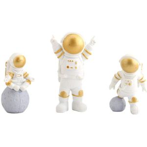 3Pcs Astronaut Decoraties Leuke Aantrekkelijke Pop Ornamenten Mini Diy Model Actiefiguren Home Decor Leuke Astronaut Set