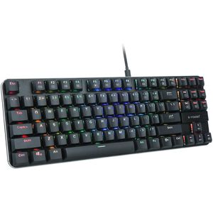 K630 Mechanische Toetsenbord Rgb Backlit Bedraad Spel Toetsenbord Ultra-Dunne Licht Low Key Blauwe Schakelaar 87 Sleutel N Sleutel flip (Zwart)