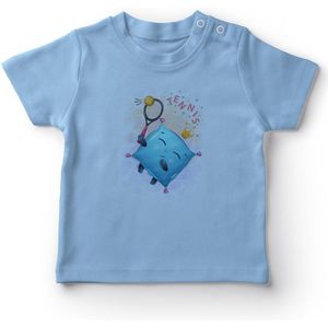 Angemiel Baby Tennis Spelen Kussen Baby Boy T-shirt Blauw
