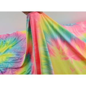Rainbow Tie Dye Spandex Stretch Lycra Stof Knit Voor Danser Badmode Verkocht Door De Werf