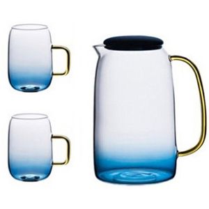 Nieuw Gradiënt Kleur Marmer Koud Water Glazen Fles Hittebestendig Glazen Pot Waterkoker Fping