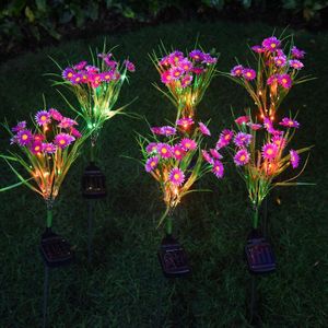 Tuin Decoratie Led Solar Chrysant Lamp Outdoor Kleurrijke Licht Solar Kleine Wilde Bloem Landschap Binnenplaats Gazon Lamp