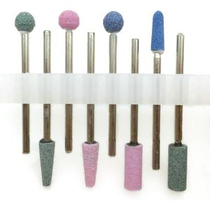 8 stks Keramische Steen Nail Boor Korund Burr Cuticle Schoon Mill Bits Voor Manicure Nail Drill Accessoires Nail Gereedschap