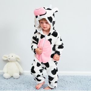 Anyongzu Comfortabele Baby Indoor Pyjama Herfst En Winter Warm Flanel Kleding Zuivel Dier Modellering Handig