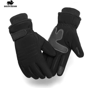 Bison Denim Touchscreen Mannen Handschoenen Waterdicht Winddicht Thicken Winter Outdoor Sport Plus Fluwelen Warm Golves Voor Mannen S034