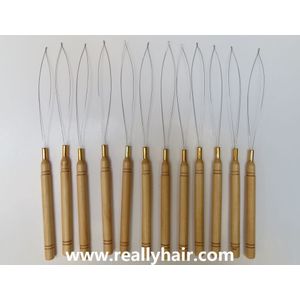 Haarverlenging specialiteit hulpmiddel haarverlenging vislijn houten handvat haak naald 12