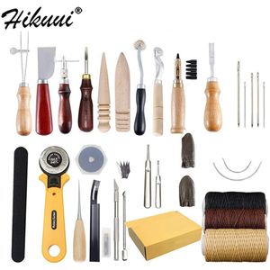 18 STUKS Set Lederen Ambachtelijke Punch Tools Kit Stiksels Snijden Werken naaien Zadel Groover Tool - België