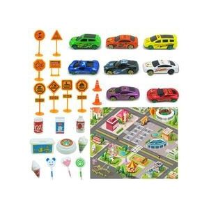 Legering Racing Auto Met City Road Verkeer Baby Tapijt Stad Game Mat Kids Playmat Puzzel Kruipen Tapijten Peuter Racing Games matten