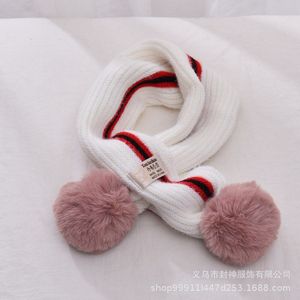 Winter En Koreaanse Kleuraanpassing Wol Bal Gebreide Kinderen Sjaal Hals Cover Jongens En Meisjes Veelzijdige Warm Neck Streep sjaal