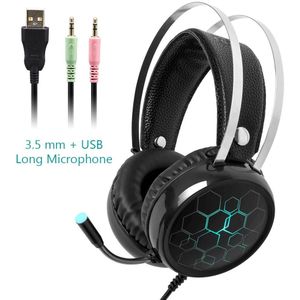 Gaming Hoofdtelefoon 3.5Mm Usb Wired Led Light Oortelefoon Stereo Surround Gamer Headset Met Microfoon Voor Pc Computer Laptop PS4