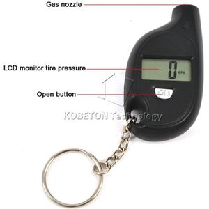 Digitale Auto Bandenspanningsmeter Meter Backlight Mini Bandenspanning Security Alarm Tester Auto Motorfiets Psi Kpa Bar