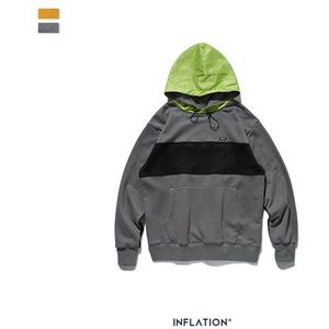 INFLATIE FW Dropped Schouders Hoodie Contrast Kleur Mannen Hoodies Street Wear Mannen Herfst Hoodies Loose Fit 9635W