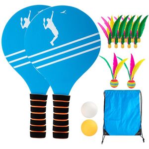 Beach Tennis Badminton Racket Paddle Set Met Pingpongballen Shuttles Tuin Open Ruimtes Park Outdoor DO2