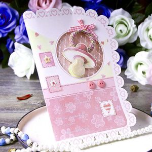Driedimensionale verjaardagskaart Europese stijl baby volle maan uitnodigingen Geboorte ceremonie trouwkaarten 100-dag banket