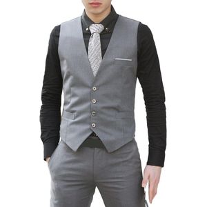 Mannen V-hals Formele Zaken Vest Vest Pak Slim Fit Tuxedo Casual Jurk Jas Gilets