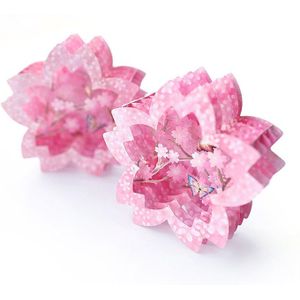 3D Handgemaakte Bloem Doos Vorm Roze Sakura Papier Uitnodiging Wenskaart Anniversary Wedding Party Valentijnsdag Voorstellen