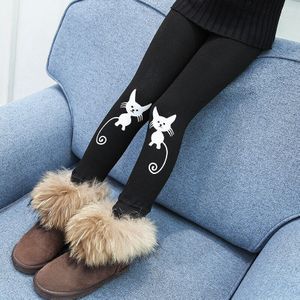 Meisjes Broek Winter Herfst Vallen Kinderen Leggings Mode Cartoon Kat Dikke Warme Broek Kinderkleding Meisjes Leggings 3-8Year