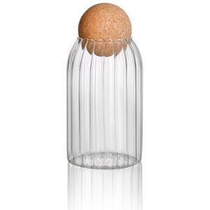 Transparant Glas Opslag Fles Met Bal Kurk Kruiden Theepot Opslagtank Home Decor Voedsel Container Keuken Storage Tool