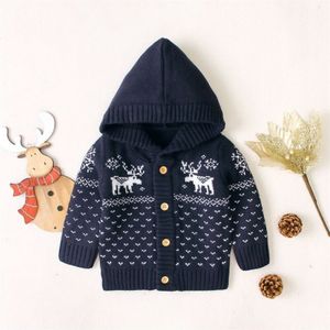 Ons Chirstmas Pasgeboren Baby Meisjes Jongen Cartoon Stijlvolle Gebreide Herten Kapmantel Trui Outfits Kleding