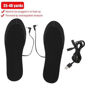 1 Paar Winter Outdoor Sport Voet Warm Inlegzolen Usb Verwarming Schoenen Comfortabel En Zacht Leer Katoen Kan Worden Gesneden maat 46