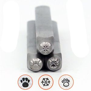 Voetafdruk Metalen Sieraden Postzegels, Sneeuw Patroon Diy Armband/Sieraden Symbolen Stalen Stempel, Prijs Voor 1 Stuks