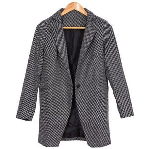 Lguc.H Vrouwen Herfst Jas Tweed Jassen En Jassen Vrouwen Windbreaker Fall Lange Blazers Voor Vrouwen Lente Grijs Manteau Femme