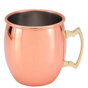 1/2/4 Stuks 550 Ml Rvs Moscow Mule Bier Mok 18 Gram Gehamerd Bier Cup Koper plated Drinkbeker Koffie Mok Met Handvat