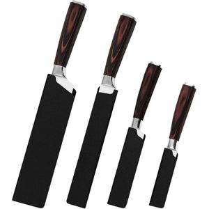 Abs Fluwelen Mes Protector Set 3.5,5,5,8 Inch Rvs Mes Covers Keukenmessen Blade Guards Bestek Accessoire