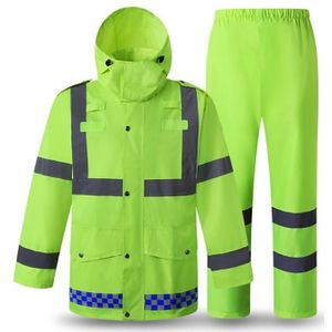 Reflecterende Regen Suit Hooded Lange Mouwen Jas Broek Kit Hoge Zichtbaarheid Winddicht Waterdichte Regenjas Regenkleding Pak