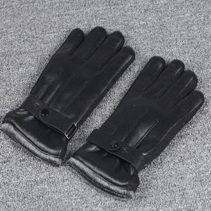 Mannen Luxe Pu Lederen Winter Super Rijden Warme Handschoenen Kasjmier Kasjmier Prachtige