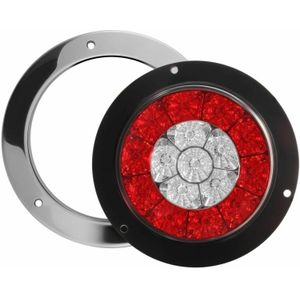 2pcs 4 Ronde Rood/Amber 16 LED Truck Trailer Brake Stop Richtingaanwijzer Achterlichten