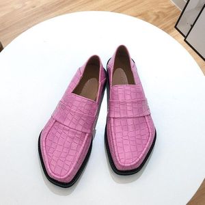 Vrouwen Schoenen Platform Schoenen Vrouw Vierkante Teen Flats Dames Roze Mode Loafers Vrouwelijke Zwarte Schoenen Zoete Mocassins