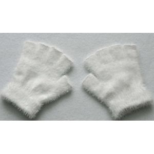 Winter Handschoenen Voor Kinderen Solide Imitatie Nertsen Haar Half Vinger Handschoen Verdikking Breien Wanten Student Houden Warme Handschoenen