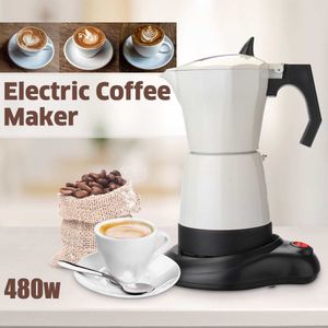 480W 6 Kopjes Elektrische Thee Koffiezetapparaat Pot Espressomachine Mokka Verwijderbare Koffie Keuken Tool Thuis Kantoor Te schoon