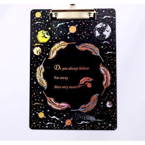 Fantasy Starry Acryl Bronzing Board Clip Transparant A4 Student Hard Plastic Schrijfbord Briefpapier Map